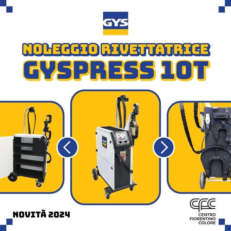 Noleggio rivettatrice GYSPRESS 10T: con una forza di rivettatura fino a 10 tonnellate, questa rivettatrice idropneumatica professionale è ideale per una vasta gamma di applicazioni